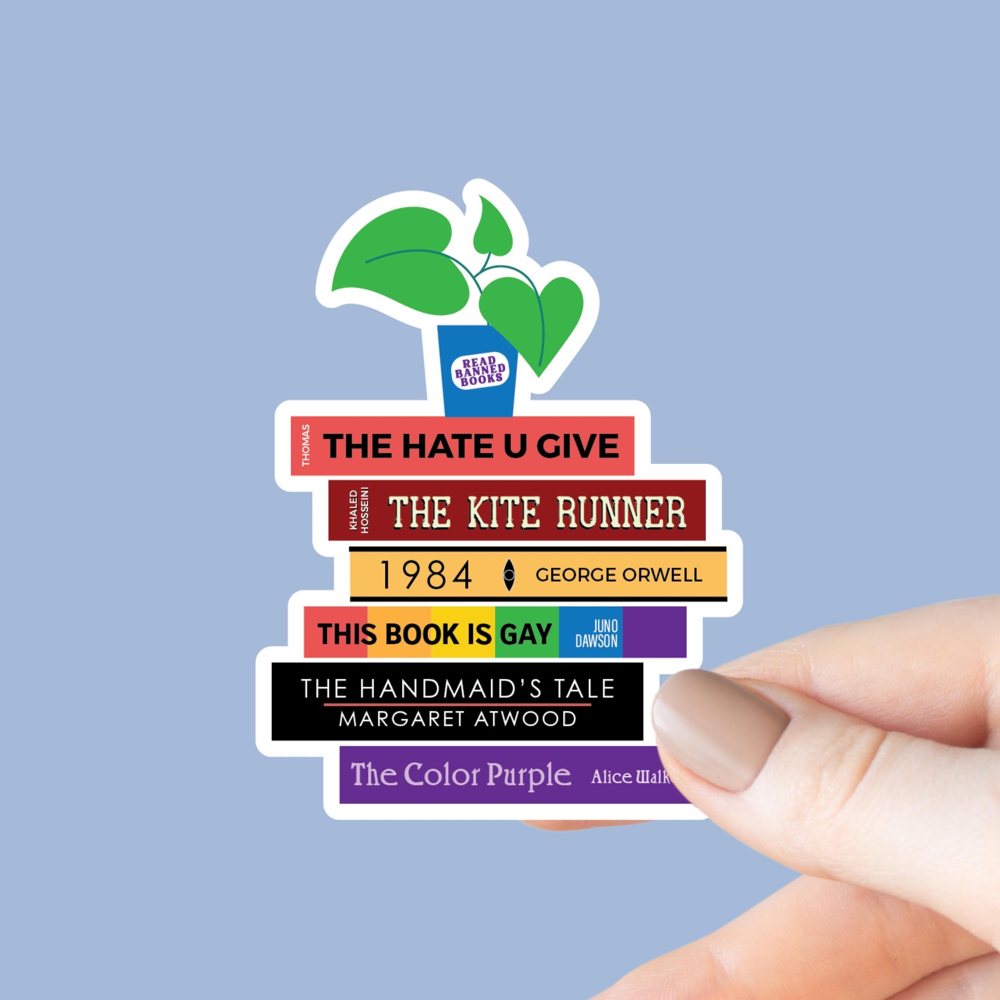 Banned Books Book Stack Sticker