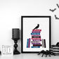 Horror Tropes Book Stack Digital Art Print, Printable Decor, Bookish Prints, Gifts for Readers