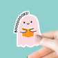 Halloween Books Ghost Sticker