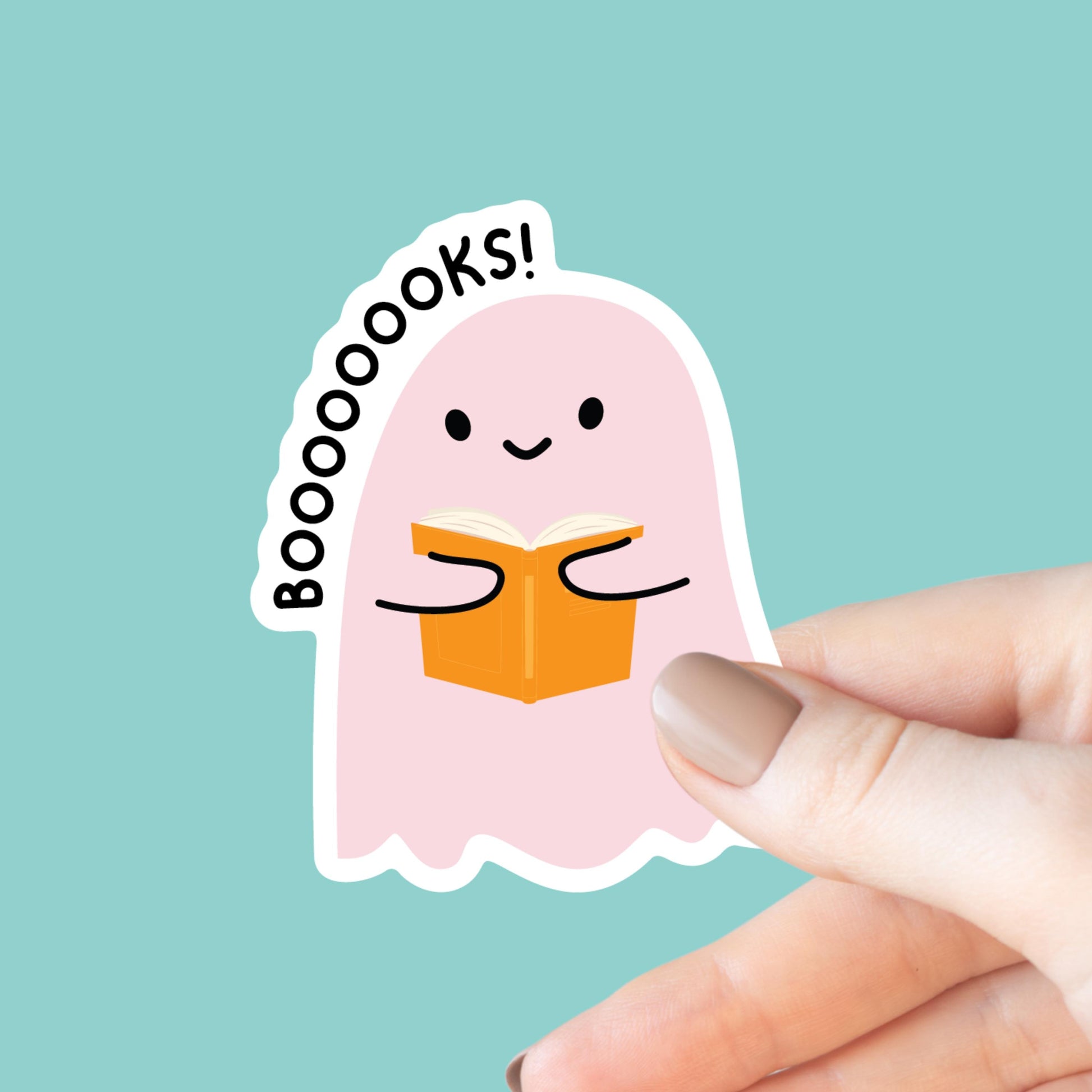 Halloween Books Ghost Sticker