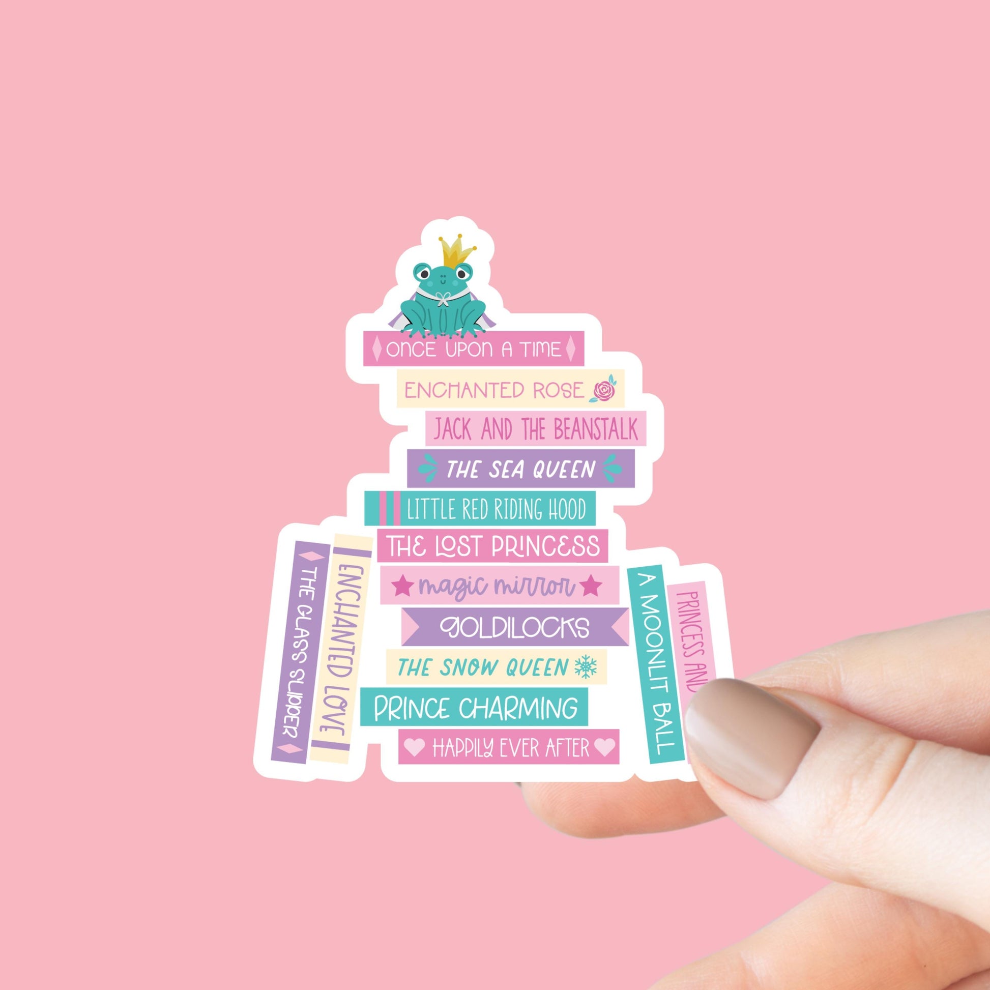 Fairy Tales Book Stack Sticker, Bookish Sticker, Kindle Laptop Decal, Princess, Daughter