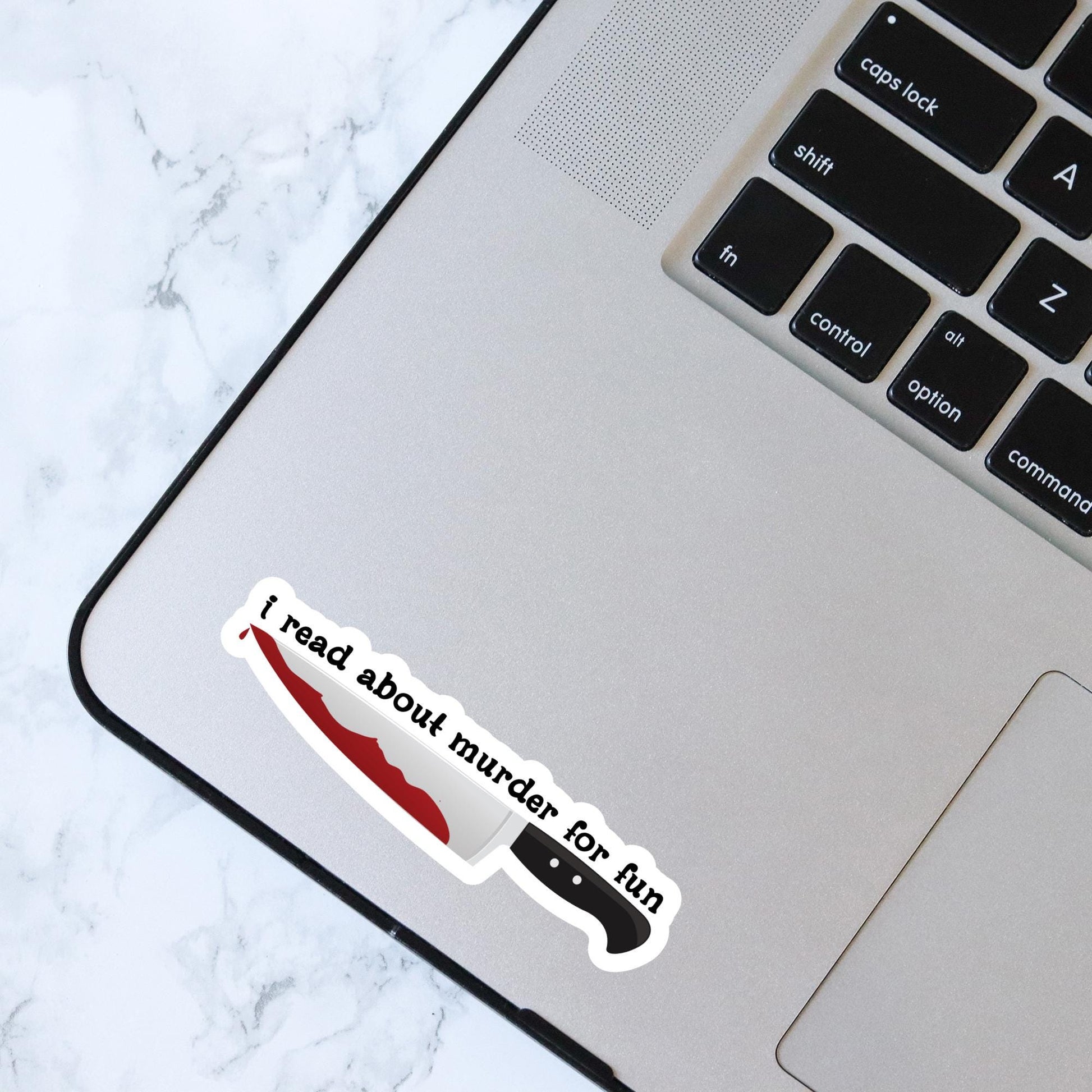 I Read About Murder for Fun, Bookish Sticker, Kindle, Gifts for Book Lovers, Waterproof, Kindle Sticker, Laptop Sticker, Horror, Thriller