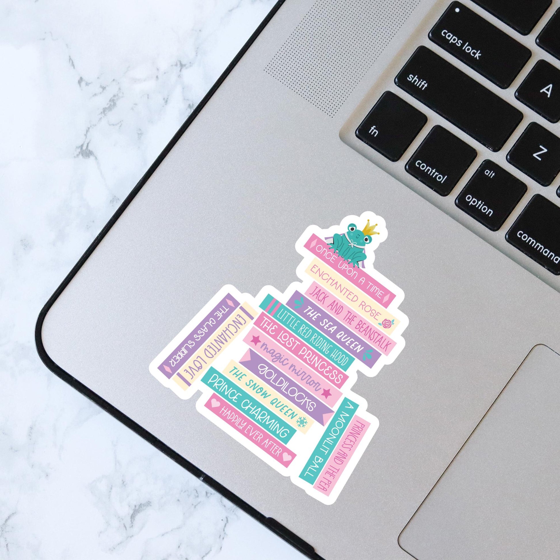 Fairy Tales Book Stack Sticker, Bookish Sticker, Kindle Laptop Decal, Princess, Daughter