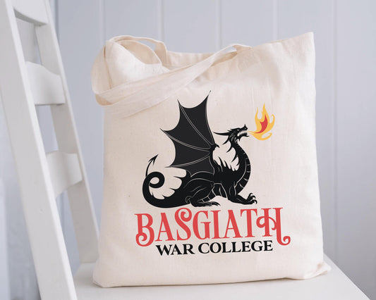 Fourth Wing Inspired Basgiath Tote Bag, Bookish Tote Bag, Gifts for Readers, Book Lover Gift, Canvas Tote Bag, Bookworm, Romantasy