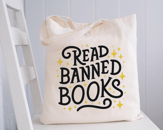 Read Banned Books Tote Bag, Bookish Tote Bag, Gifts for Readers, Book Lover Gift, Canvas Tote Bag, Bookworm, Book Banning, Library Gifts