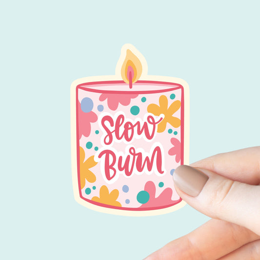 Slow Burn, Romance, Romantasy, Bookish Sticker, Kindle Decal, Gifts for Book Lovers, Laptop Decal, Waterproof, Kindle Sticker, Reader