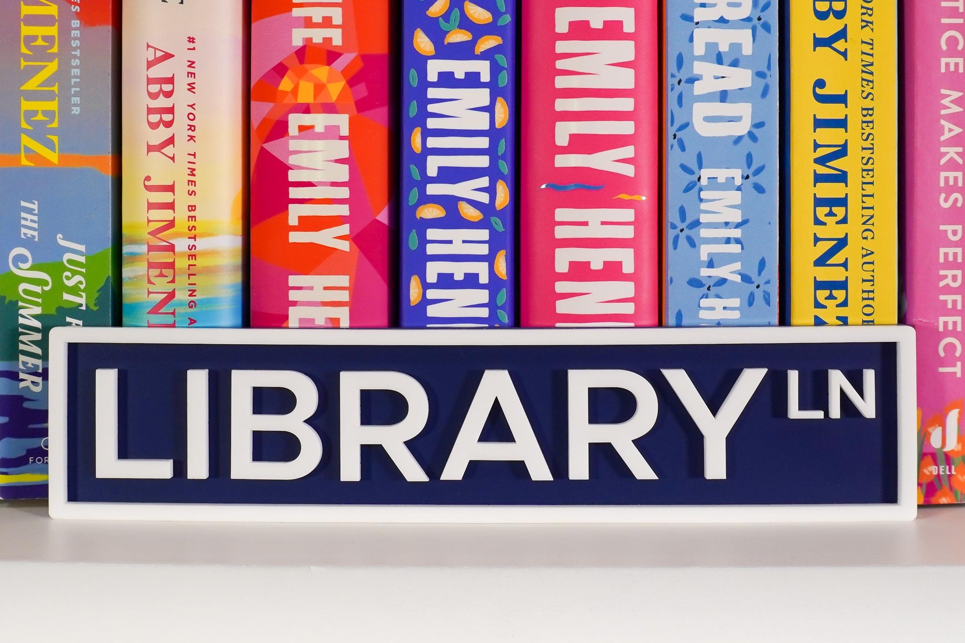 Library Lane Street Sign, Bookshelf Decor, Book Gifts, Gifts for Readers, Shelf Sitter, Bookshelf Decorations, Bookshelf Sign, Bookish, Ln