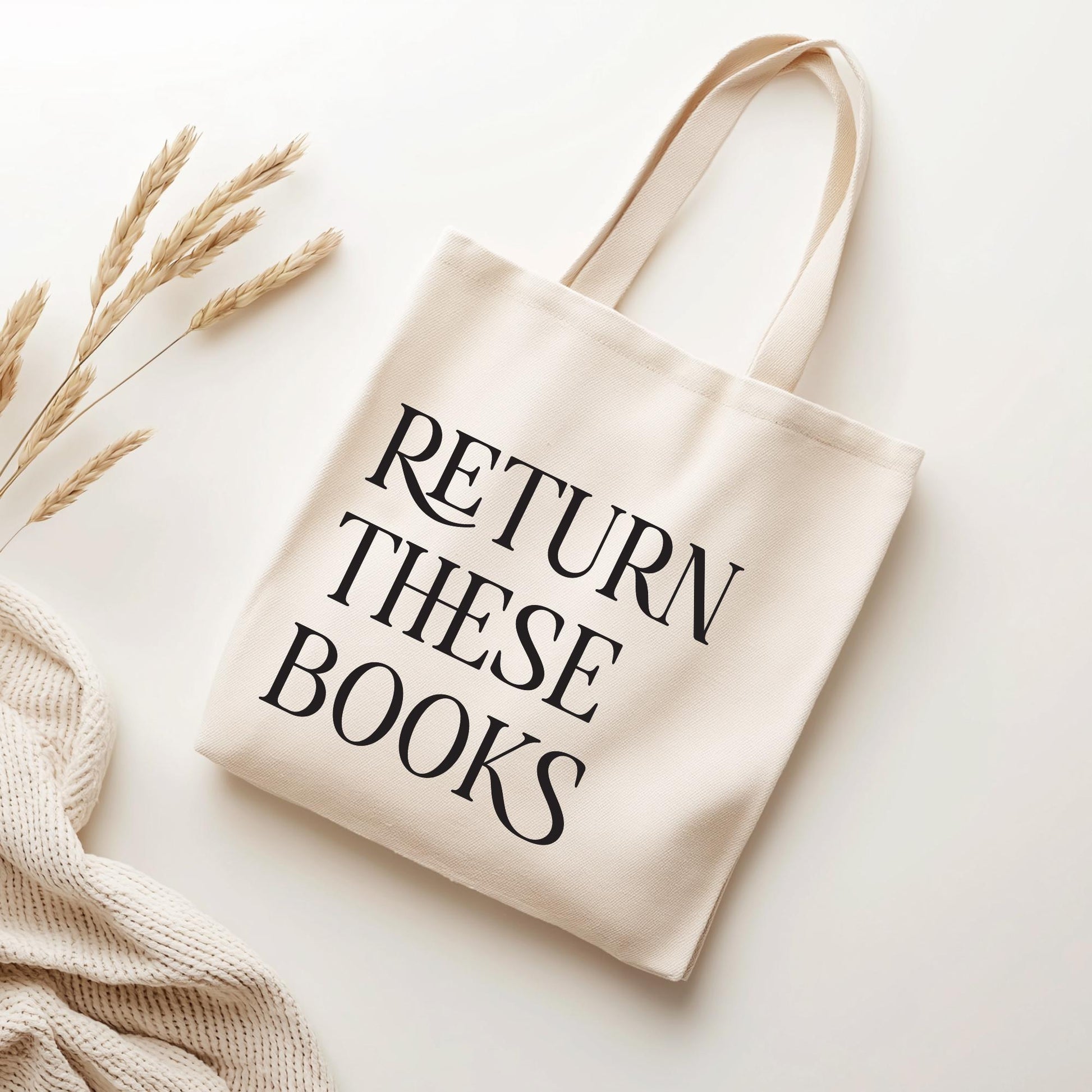 Return These Books Library Tote Bag, Bookish Tote Bag, Gifts for Readers, Book Lover Gift, Canvas Tote Bag, Bookworm, Library Bag, Bookish
