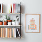 Cozy Book Stack, Art Print, Bookish Prints, Gifts for Readers, Book Lover Gift, Printed Art, Bookish Gifts, Sweater Weather, Cozy Gifts