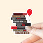 Stephen King Book Stack Sticker, Bookish Sticker, Kindle Decal, Gifts for Book Lovers, Laptop Decal, Waterproof, Horror, Thriller, Scary