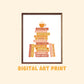 Fall Book Stack Digital Art Print, Printable Gifts for Readers, Printed Decor, Printables