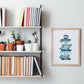 The Office Inspired Book Stack Digital Art Print, Bookish Prints, Bookish Gifts, Gifts for Readers, Book Lover Gift, TV Shows, Nostalgia