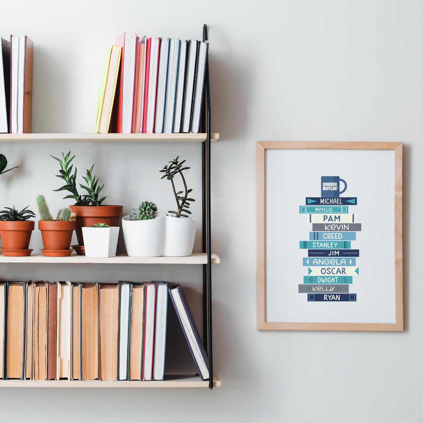 The Office Inspired Book Stack Digital Art Print, Bookish Prints, Bookish Gifts, Gifts for Readers, Book Lover Gift, TV Shows, Nostalgia