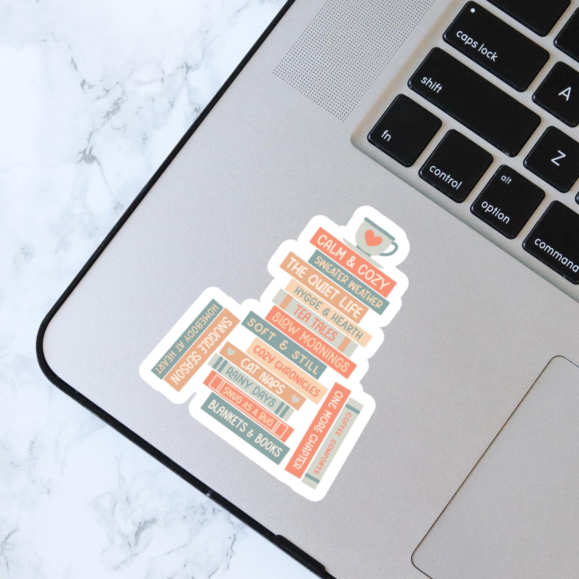 Cozy Book Stack Sticker, Bookish Sticker, Kindle Decal, Gifts for Book Lovers, Laptop Decal, Waterproof, Book Club Gifts, Cozy Gifts, Fall