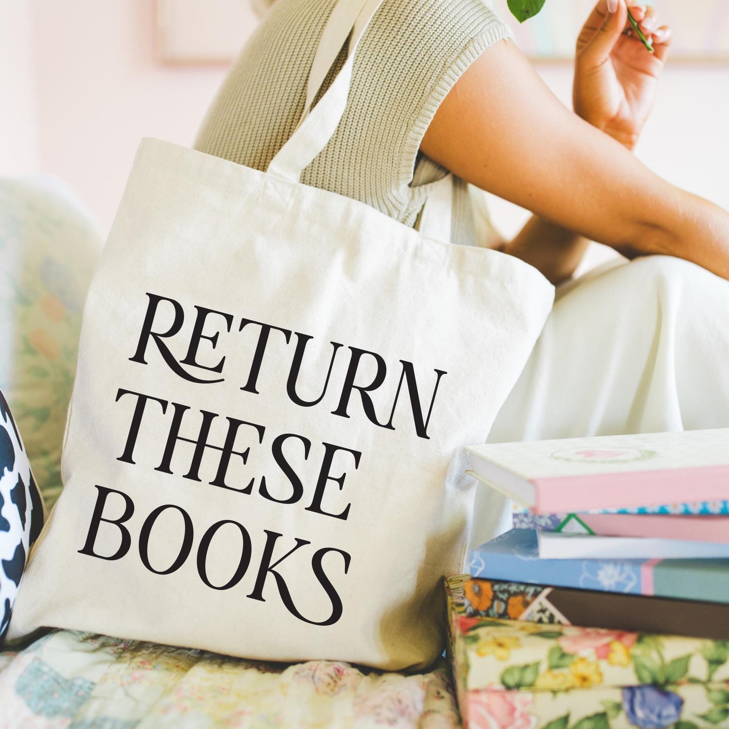 Return These Books Library Tote Bag, Bookish Tote Bag, Gifts for Readers, Book Lover Gift, Canvas Tote Bag, Bookworm, Library Bag, Bookish