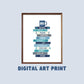 The Office Inspired Book Stack Digital Art Print, Bookish Prints, Bookish Gifts, Gifts for Readers, Book Lover Gift, TV Shows, Nostalgia