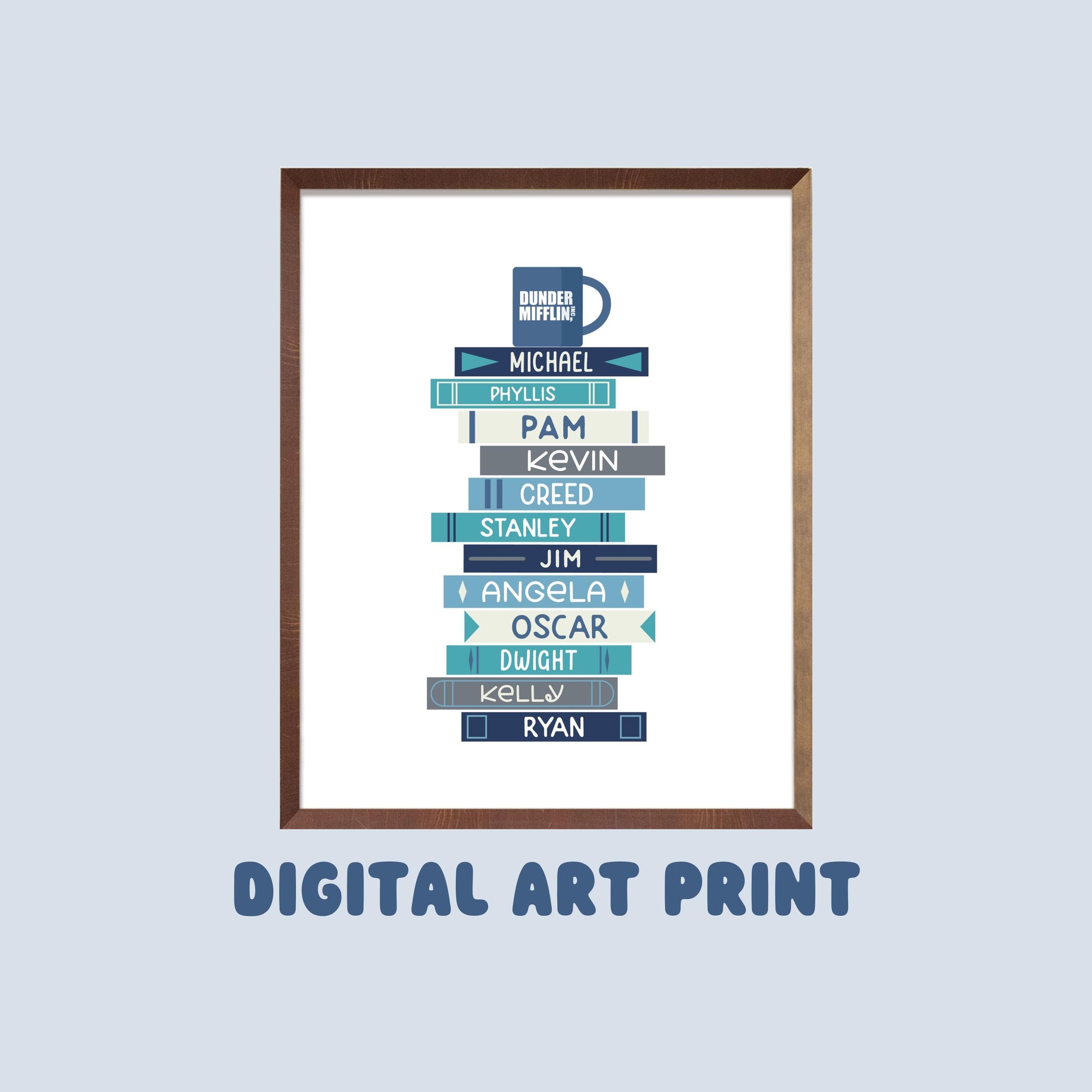 The Office Inspired Book Stack Digital Art Print, Bookish Prints, Bookish Gifts, Gifts for Readers, Book Lover Gift, TV Shows, Nostalgia