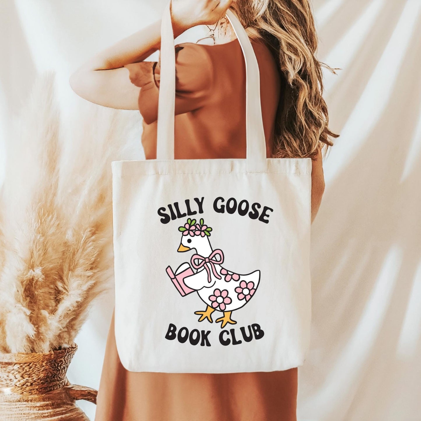 Silly Goose Book Club Tote Bag, Bookish Tote Bag, Gifts for Readers, Book Lover Gift, Canvas Tote Bag, Bookworm