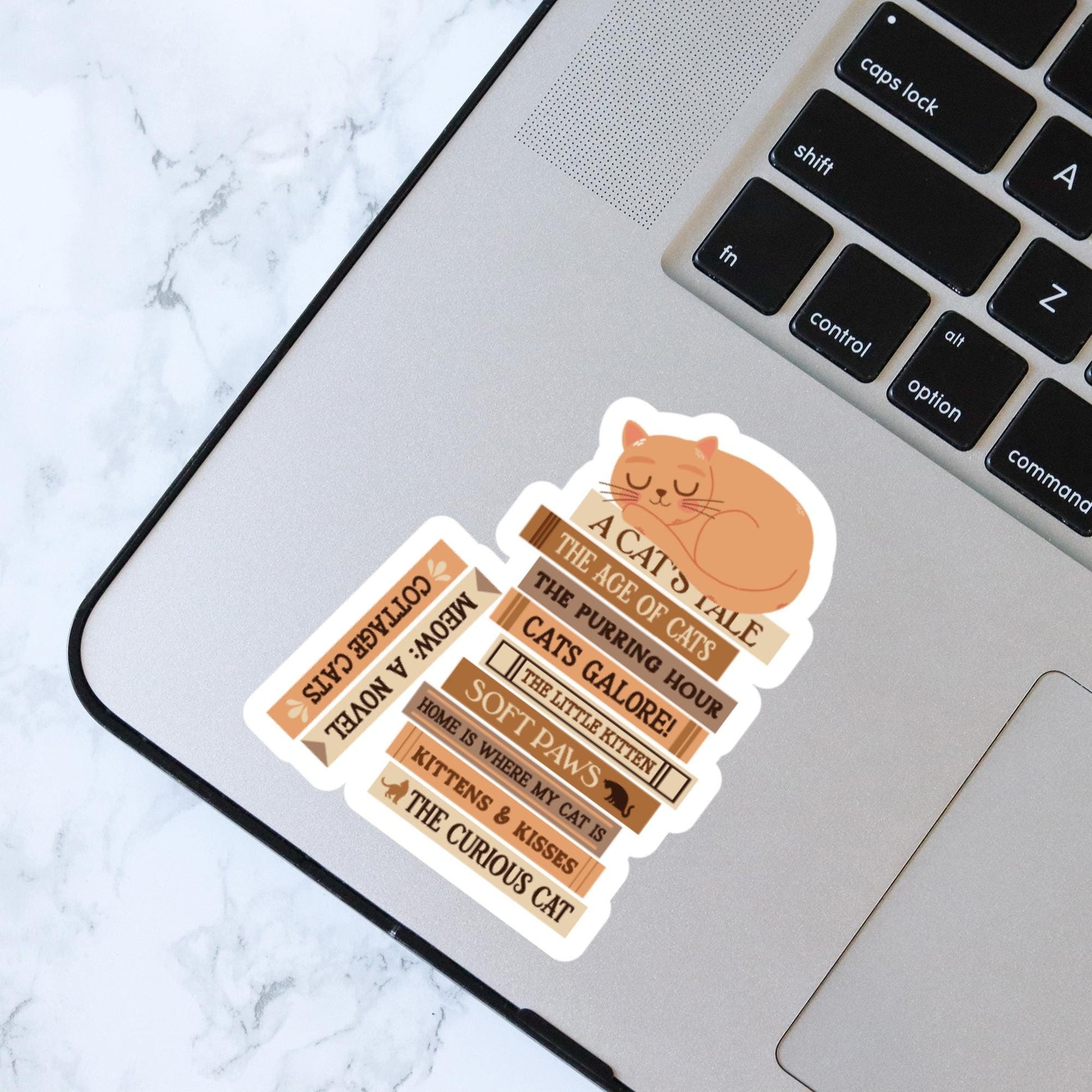 Cat Book Stack Sticker, Bookish Sticker, Kindle Decal, Gifts for Book Lovers, Laptop Decal, Waterproof, Book Club Gifts, Cat Lover, Cat Mom