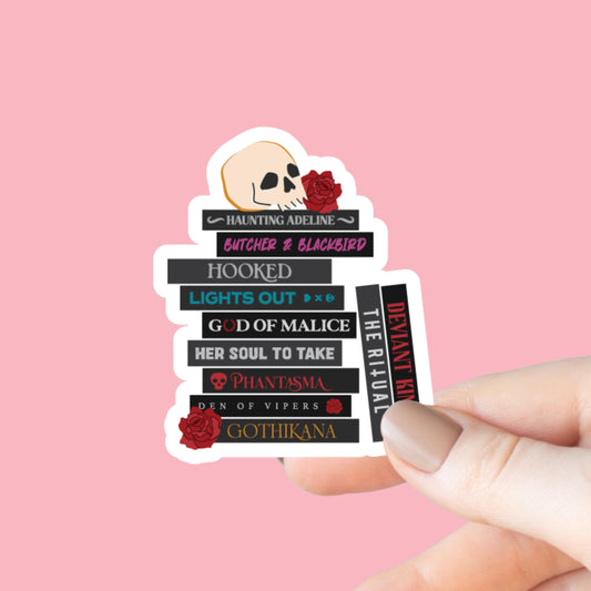 Dark Romance Book Stack Sticker, Bookish Sticker, Kindle Decal, Gifts for Book Lovers, Laptop Decal, Waterproof, Book Club Gifts, Smut