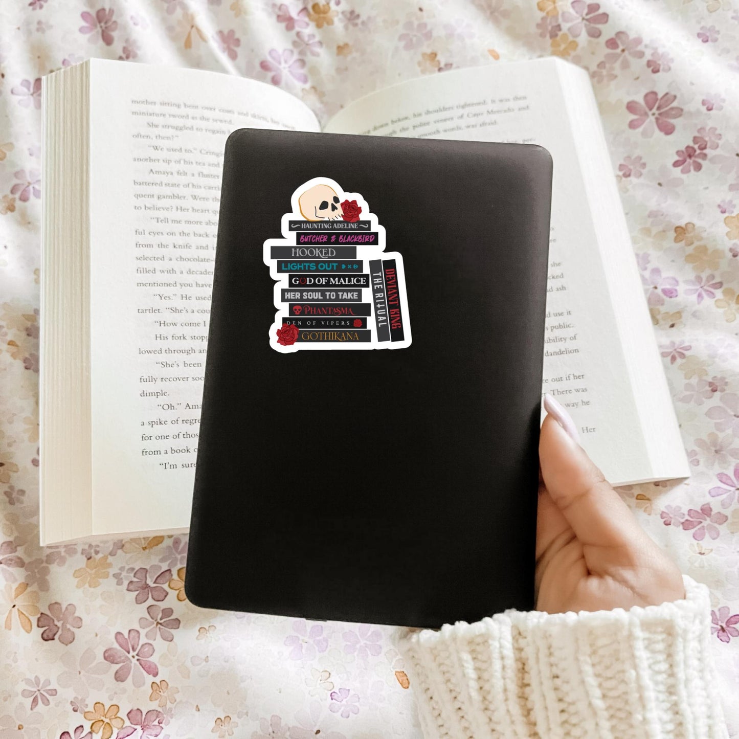 Dark Romance Book Stack Sticker, Bookish Sticker, Kindle Decal, Gifts for Book Lovers, Laptop Decal, Waterproof, Book Club Gifts, Smut
