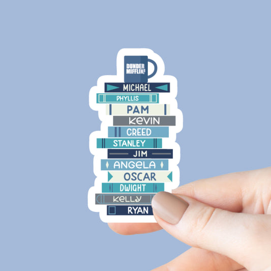 The Office Book Stack Sticker, Bookish Sticker, Kindle Decal, Gifts for Book Lovers, Laptop Decal, Waterproof, Library, 2000s, TV
