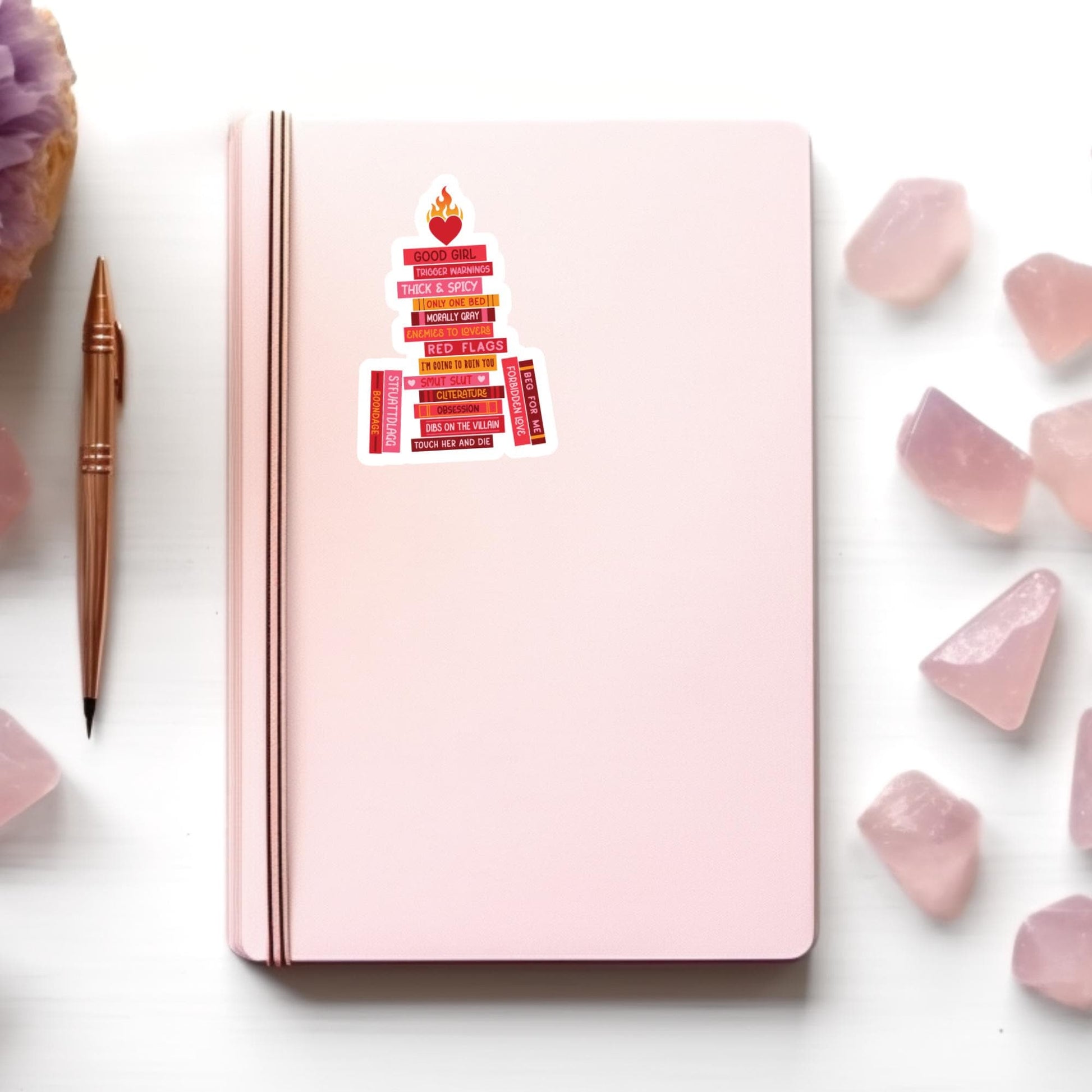 Smut Book Stack, Bookish Sticker, Kindle, Gifts for Book Lovers, Waterproof, Kindle Sticker, Laptop Sticker, Romance Books, Romantasy, Spicy