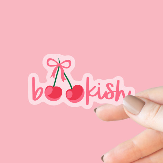 Bookish Cherries Sticker, Kindle or Laptop Decal, Gifts for Book Lovers, Waterproof