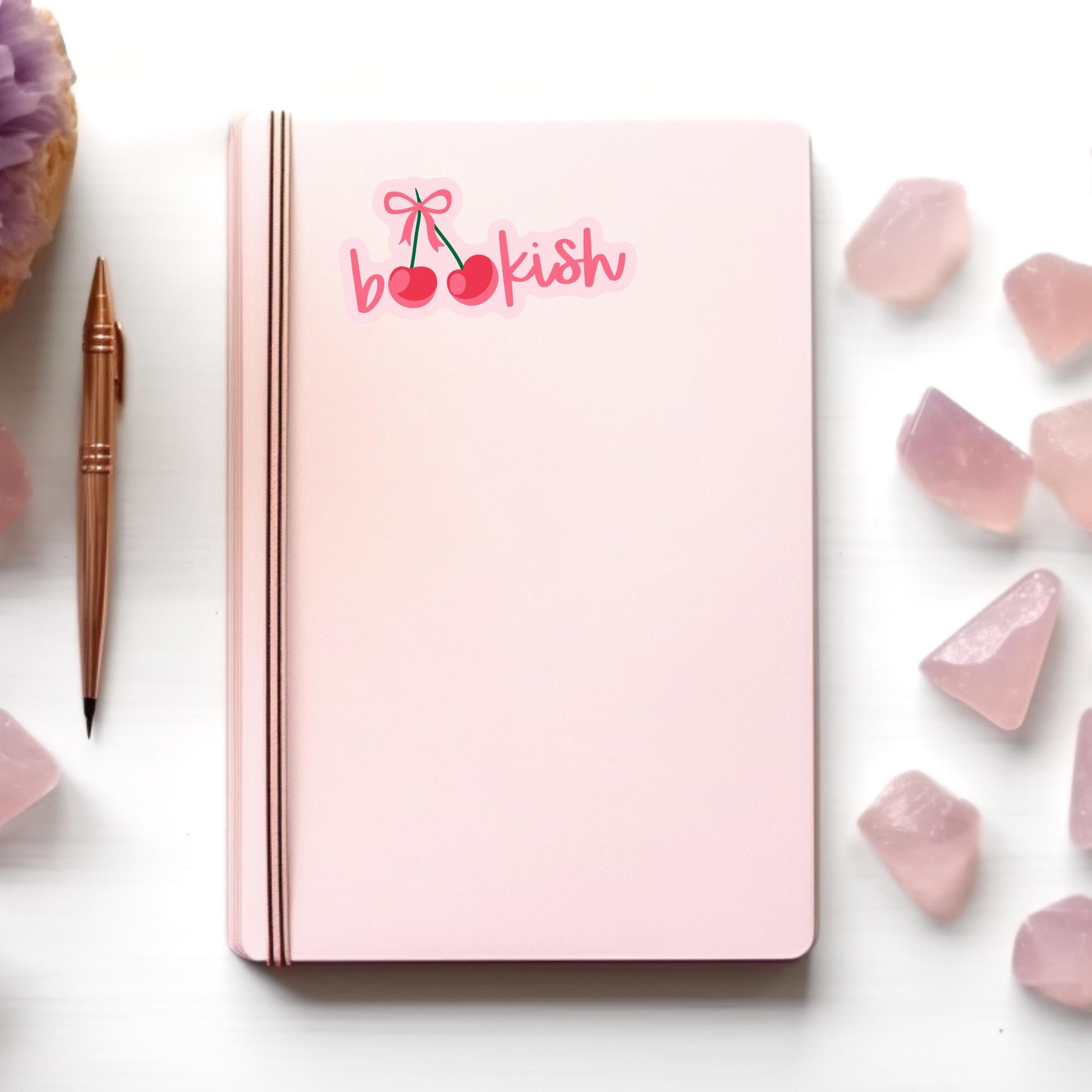 Bookish Cherries Sticker, Kindle or Laptop Decal, Gifts for Book Lovers, Waterproof