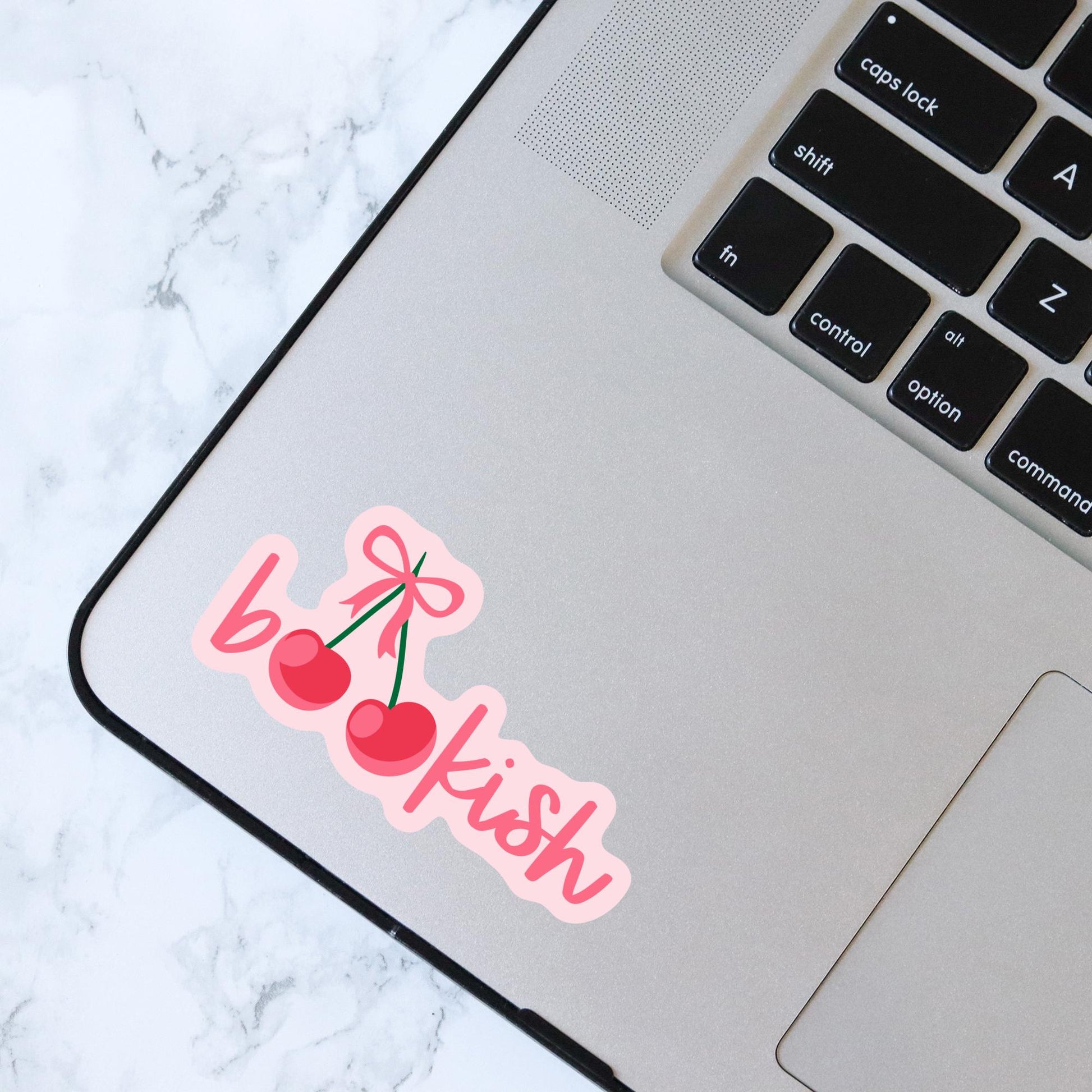 Bookish Cherries Sticker, Kindle or Laptop Decal, Gifts for Book Lovers, Waterproof