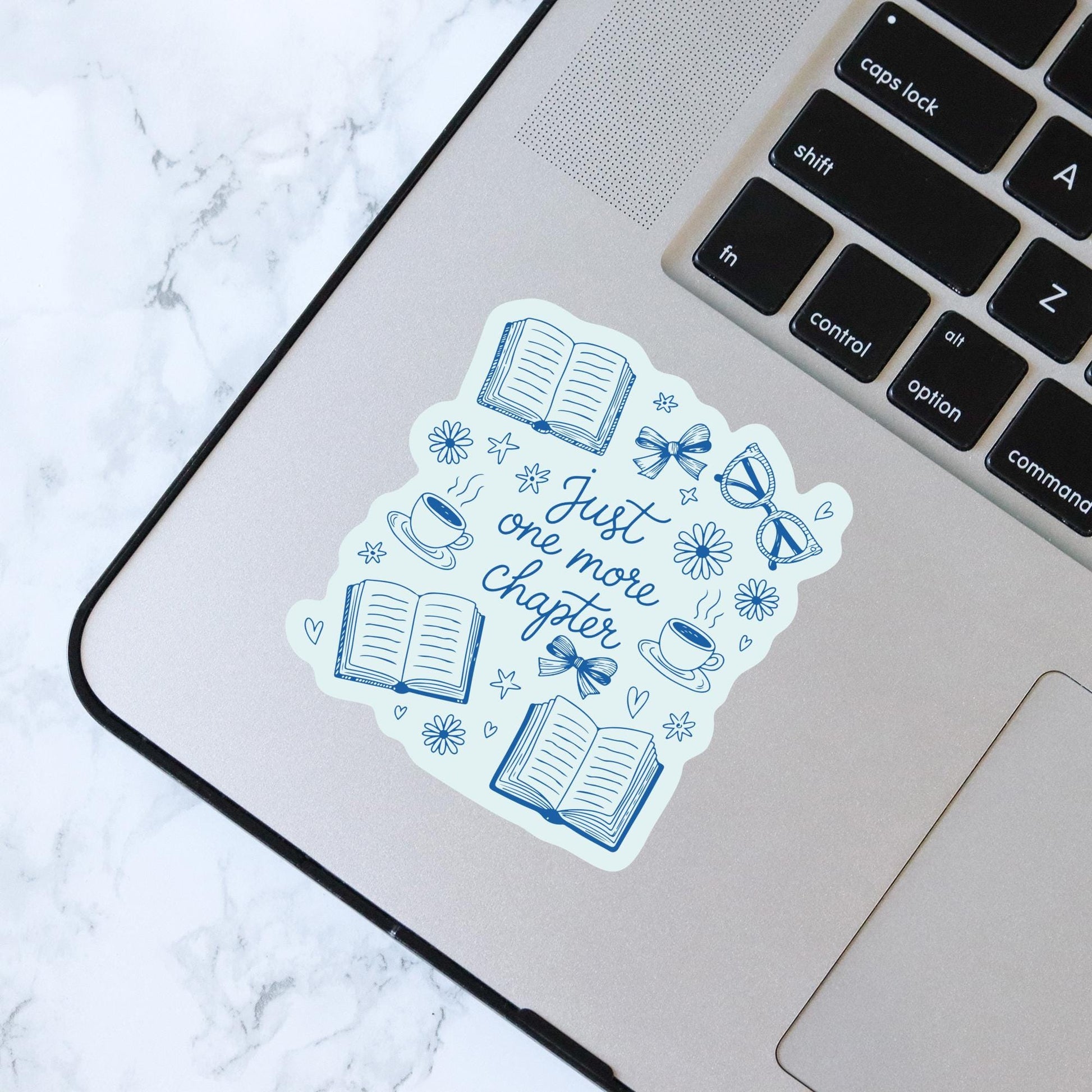 Just One More Chapter Sticker, Kindle or Laptop Decal, Gifts for Book Lovers, Waterproof