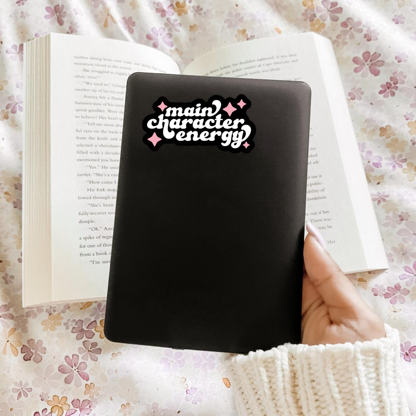Main Character Energy Sticker, Kindle or Laptop Decal, Gifts for Book Lovers, Waterproof