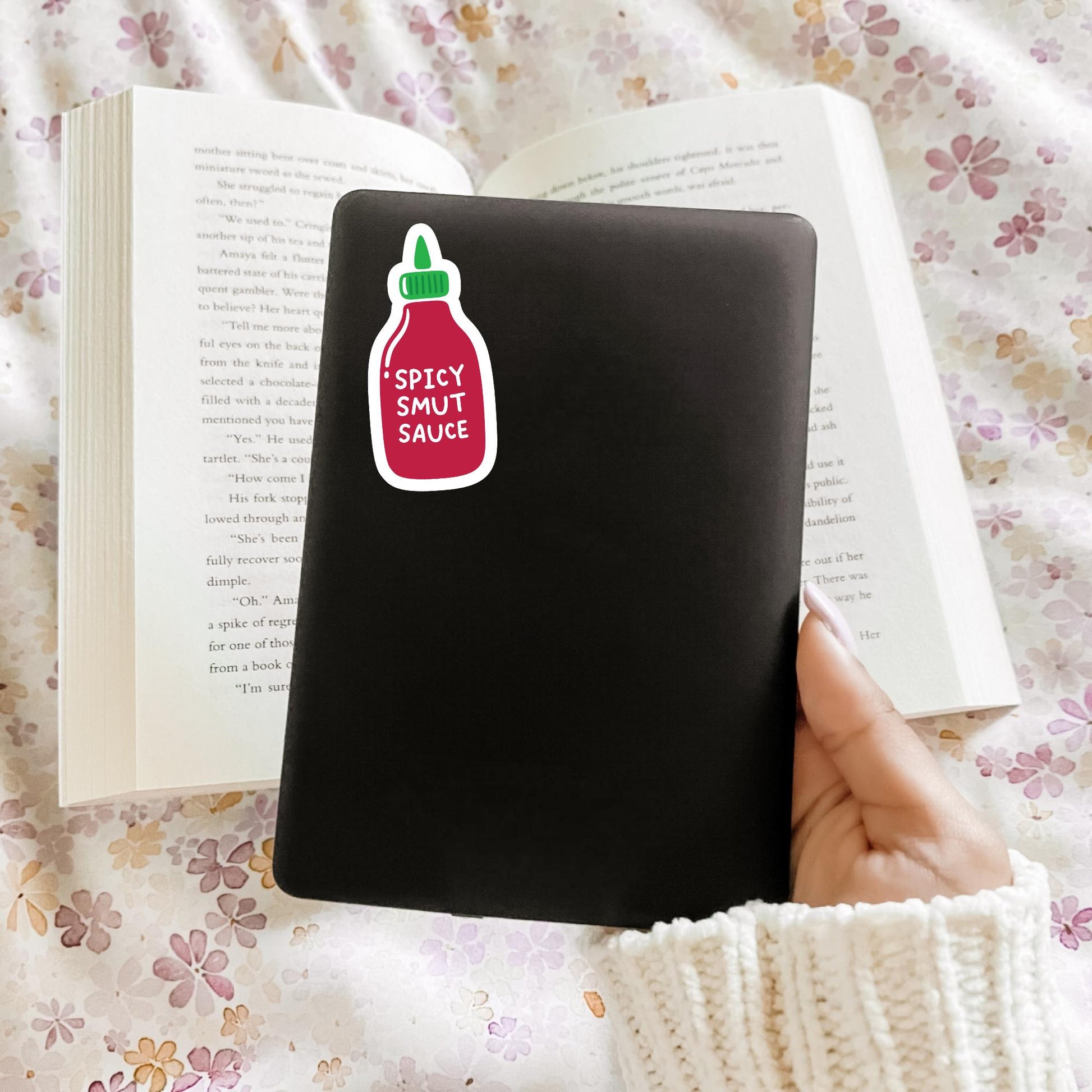 Spicy Smut Sauce Sticker, Dark Romance, Kindle Laptop Decal, Gifts for Book Lovers, Waterproof