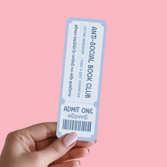 Anti-Social Book Club Bookmark, Bookish Gifts for Readers, Bookworm, Introvert