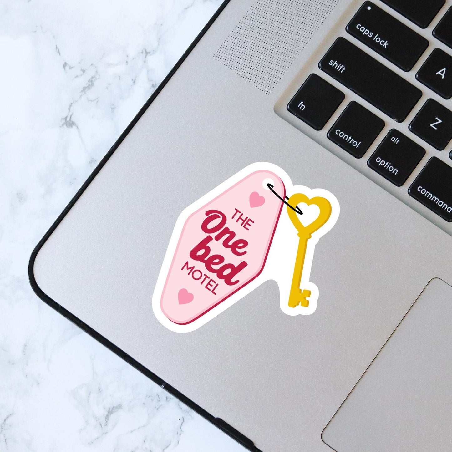 One Bed Motel Sticker, Hotel Keychain, Kindle Laptop Decal, Gifts for Book Lovers, Waterproof