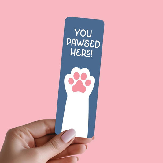 You Pawsed Here Cat Bookmark, Gifts for Book Lovers, Bookish, Book Club