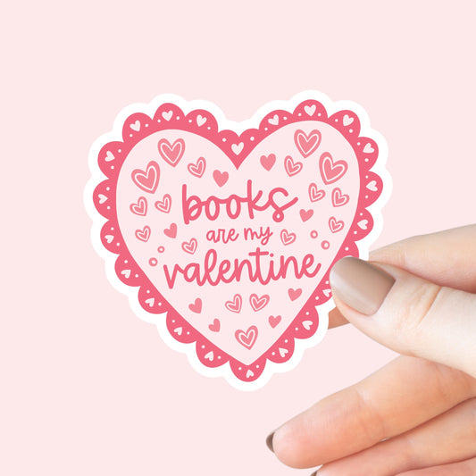 Books Are My Valentine Sticker, Kindle Laptop Decal, Gifts for Book Lovers, Valentine's Day