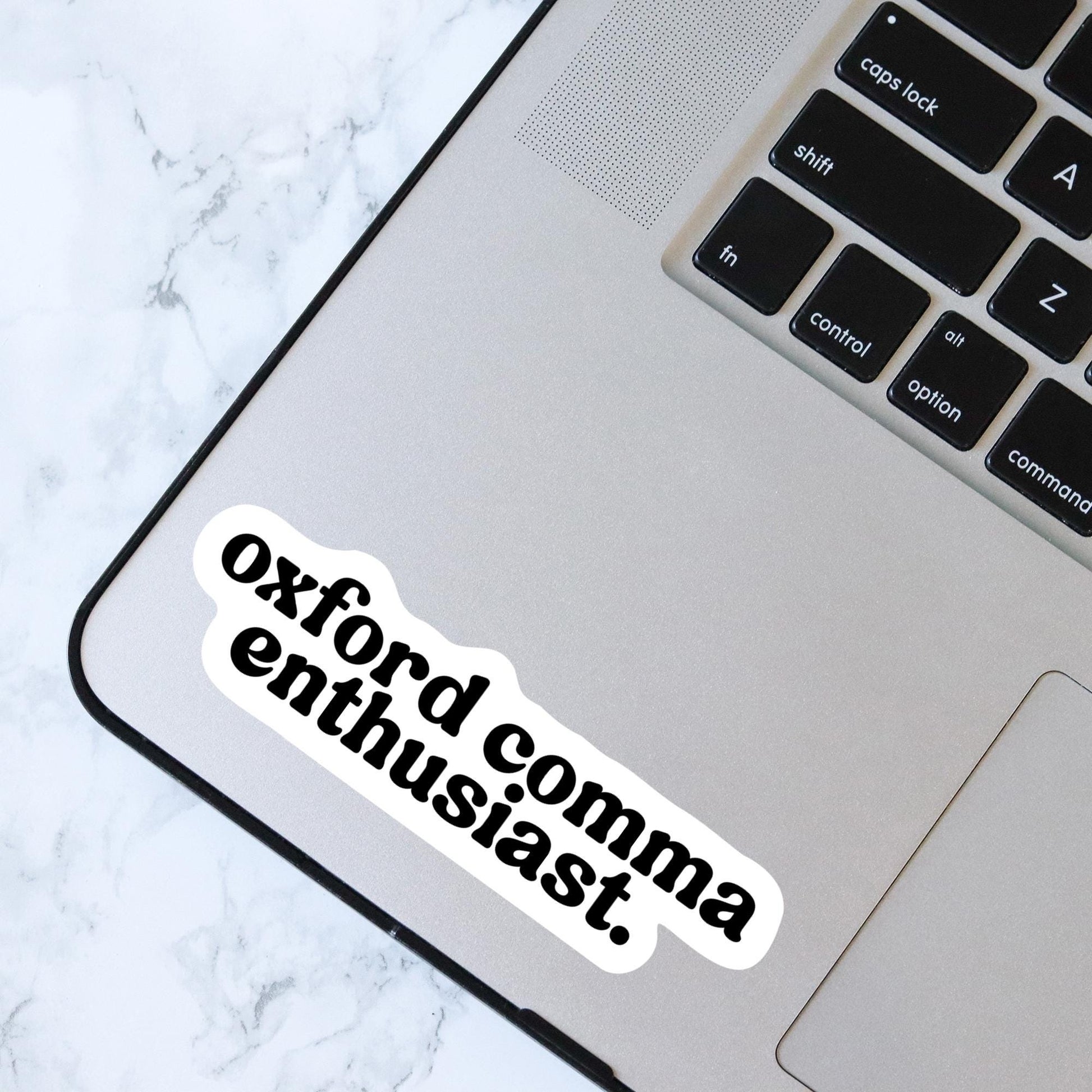 Oxford Comma Enthusiast Sticker, Bookish Laptop Kindle Decal, Gifts for Readers Writers
