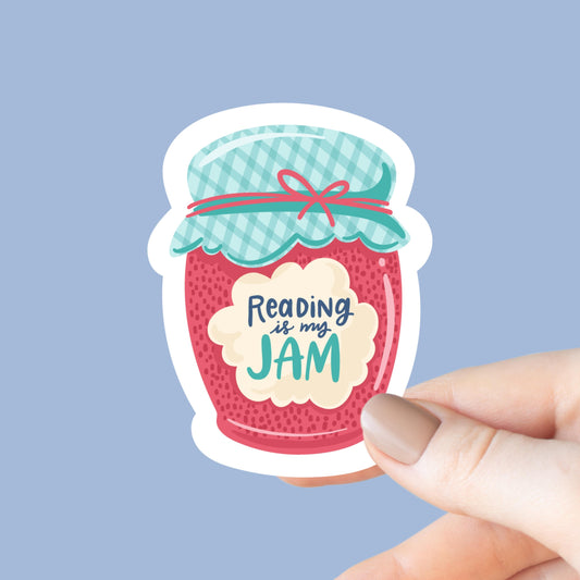 Reading Is My Jam Sticker, Bookish Laptop Kindle Decal, Gifts for Readers