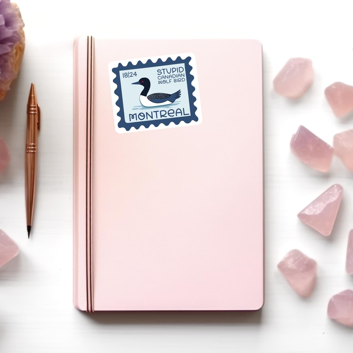 Stupid Canadian Wolf Bird, Hockey Romance, LGBTQ, Bookish Laptop Kindle Decal, Gifts for Readers