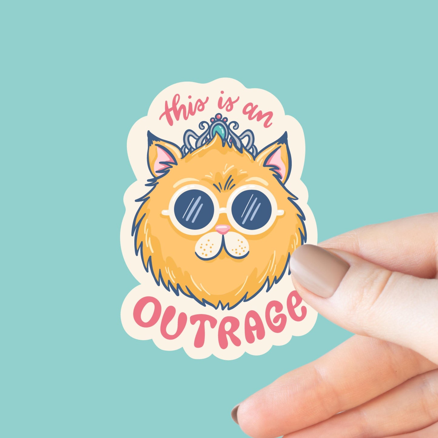 This is an Outrage! Princess Donut Sticker, Bookish Laptop Kindle Decal, Gifts for Readers