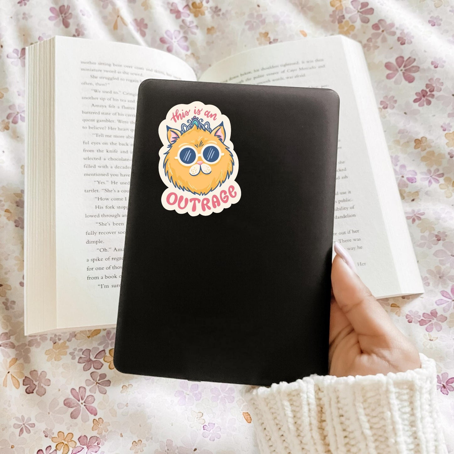 This is an Outrage! Princess Donut Sticker, Bookish Laptop Kindle Decal, Gifts for Readers