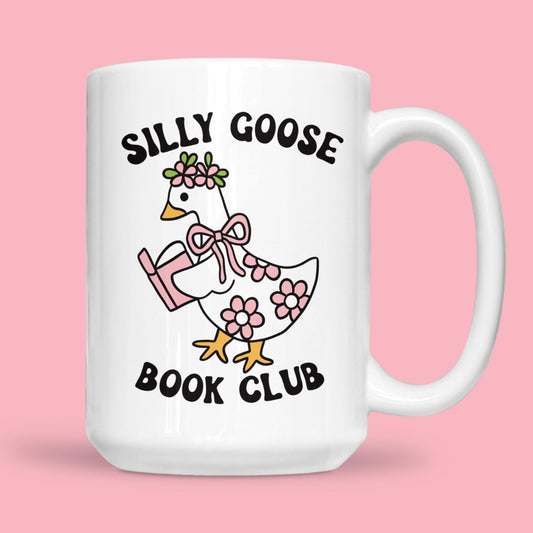 Silly Goose Book Club Mug, Gifts for Readers, Bookish Coffee Cup, Coquette