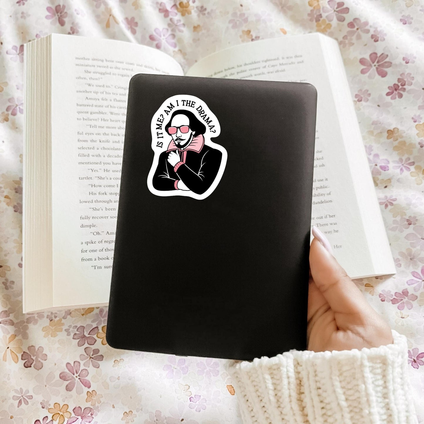 Is It Me? Am I the Drama? Shakespeare Sticker, Bookish Laptop Kindle Decal, Gifts for Readers