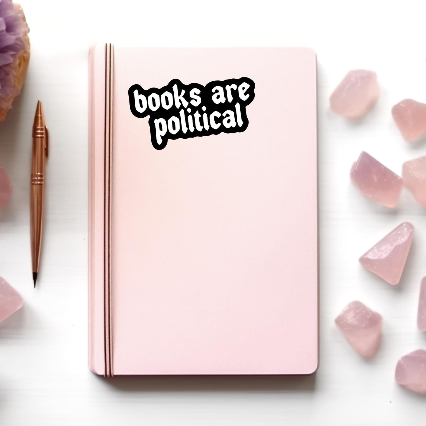 Books Are Political Sticker, Bookish Laptop Kindle Decal, Gifts for Readers, Library