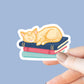 Cat and Books Sticker, Bookish Laptop Kindle Decal, Gifts for Readers