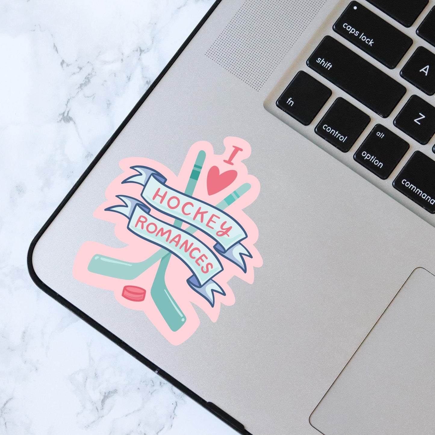 I Love Hockey Romances Sticker, Bookish Laptop Kindle Decal, Gifts for Readers