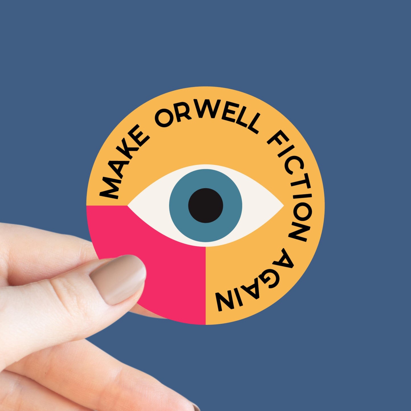 Make Orwell Fiction Again Sticker, Bookish Laptop Kindle Decal, Gifts for Readers