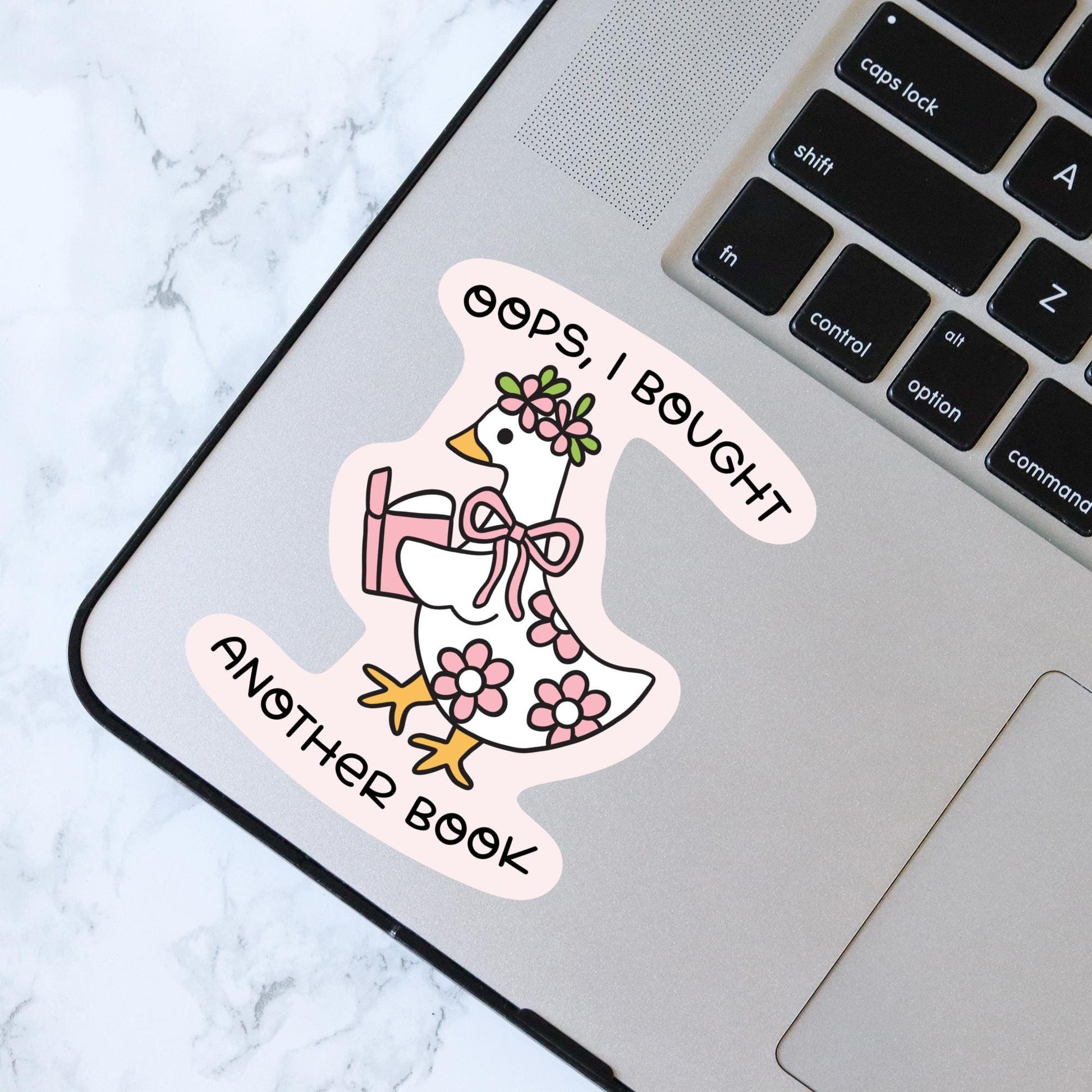 Oops I Bought Another Book Sticker, Goose, Bookish Laptop Kindle Decal, Gifts for Readers