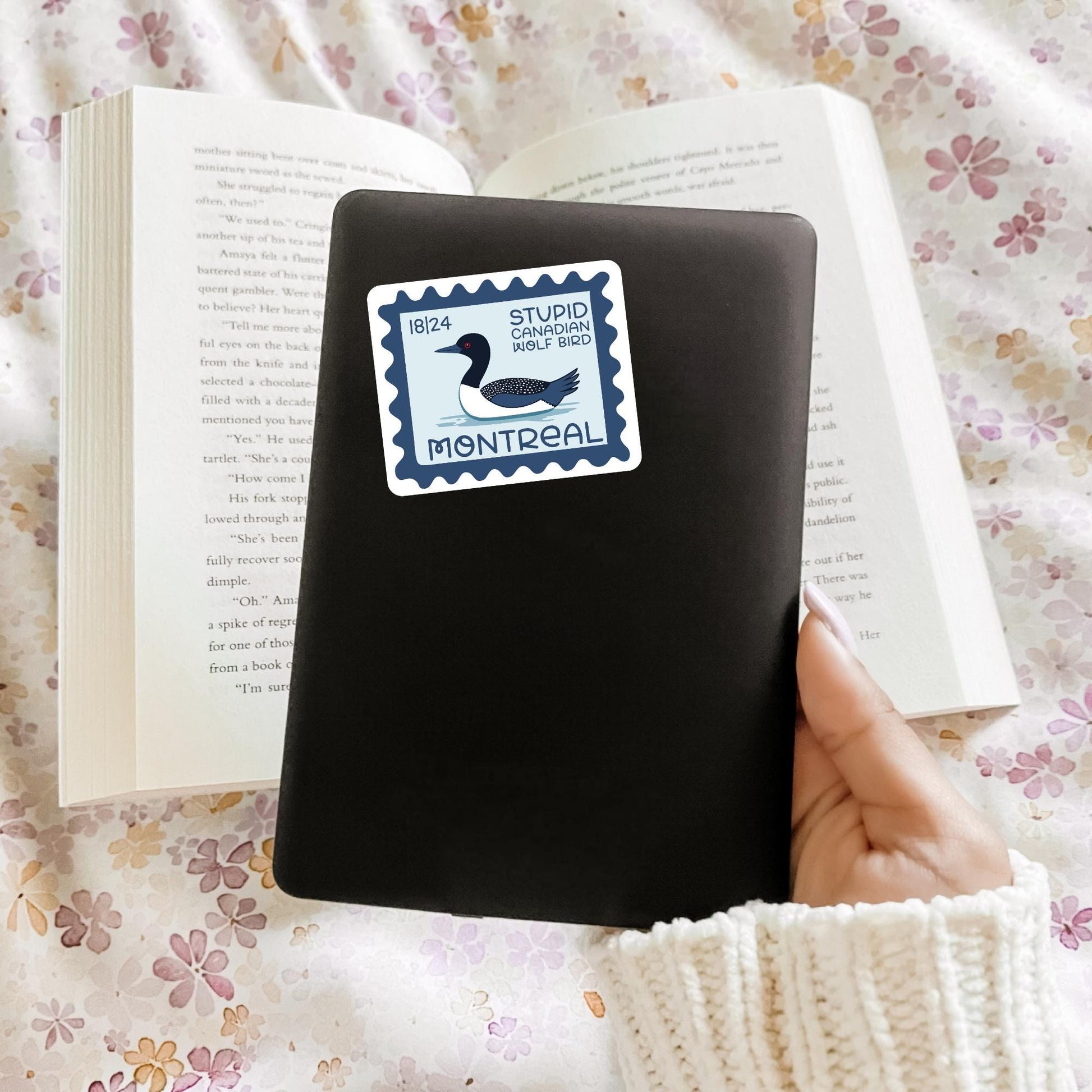 Stupid Canadian Wolf Bird, Hockey Romance, LGBTQ, Bookish Laptop Kindle Decal, Gifts for Readers